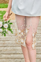 Anabeth Bridal Skirt: With Embroidered Organza Flowers - Made to Order