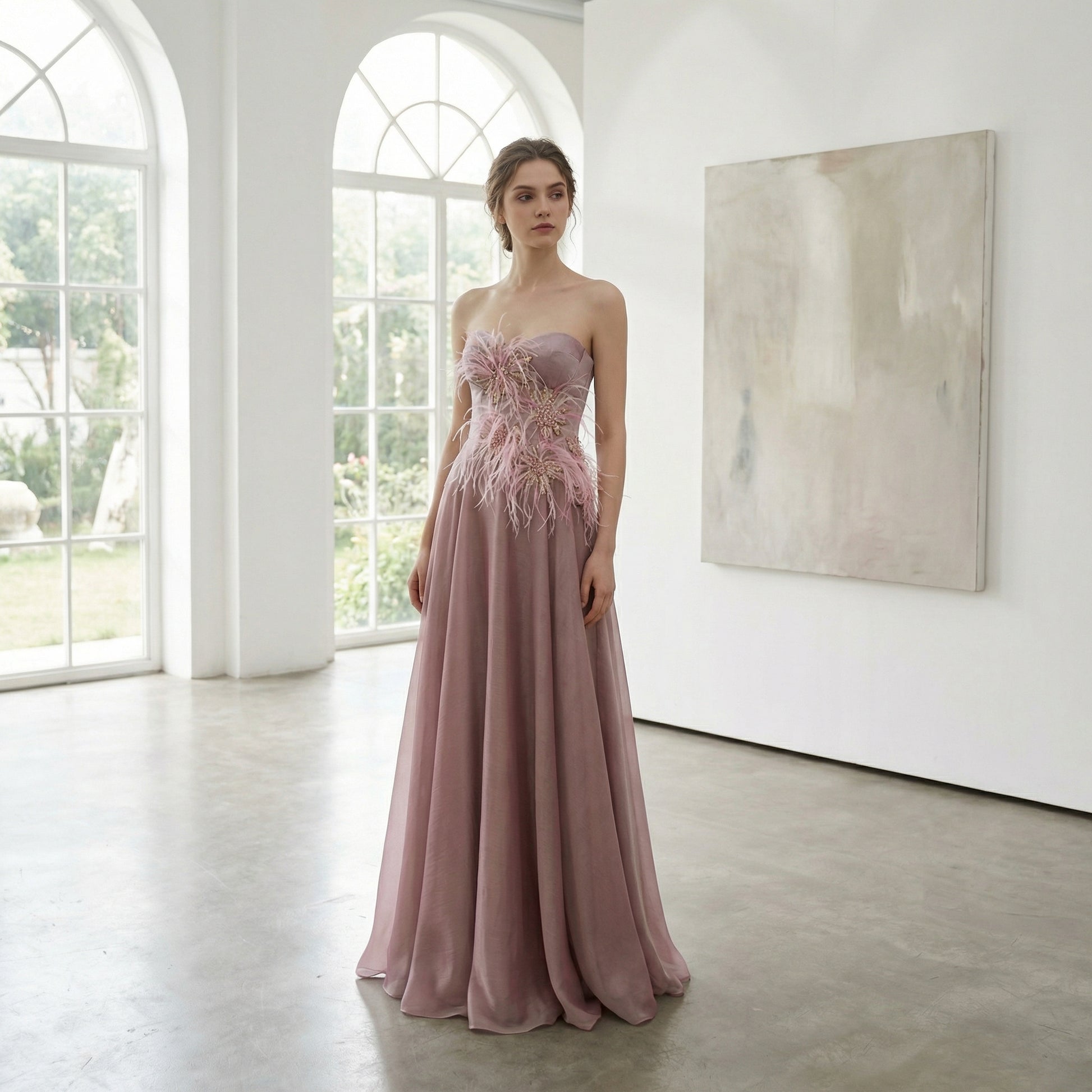 Eve Couture London's Dahlia Ball Gown radiates sophistication, designed for elegance with its intricate features and luxurious finish, making it a perfect choice for an unforgettable prom dress or glamorous evening gown.