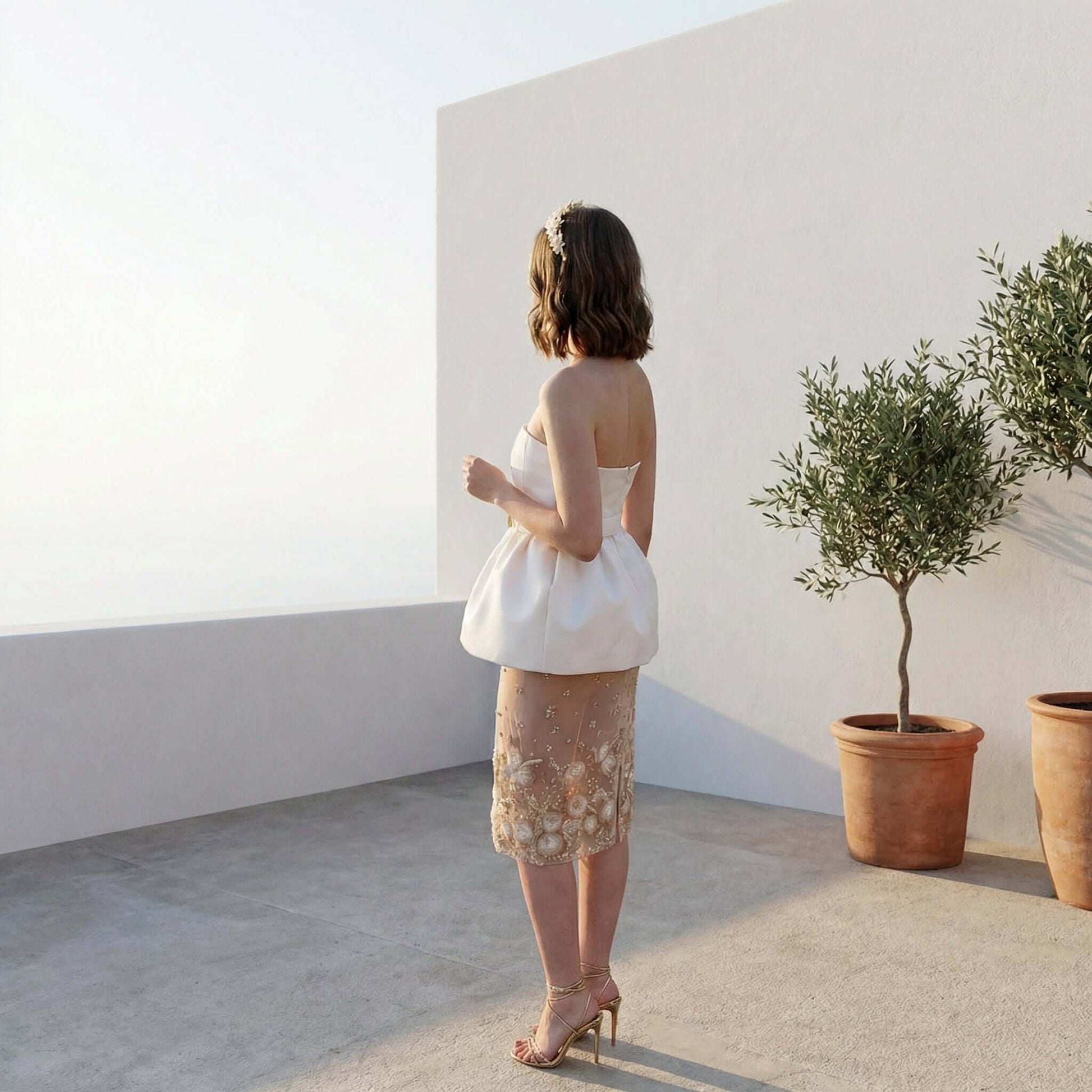 Anabeth Bridal Skirt featuring embroidered flowers, stunning design by Eve Couture London, perfect for modern brides.