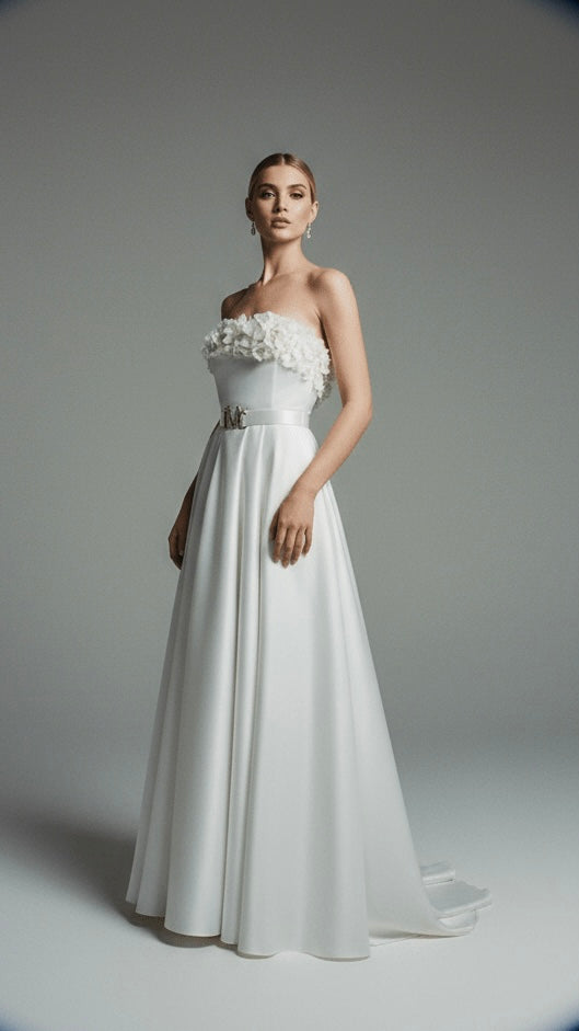 Rhea Wedding Dress with side Pockets - Made to Order