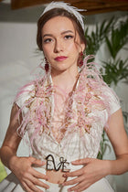 Eoss Bridal Top with Hand Decorated Beaded Applique - Made to Order
