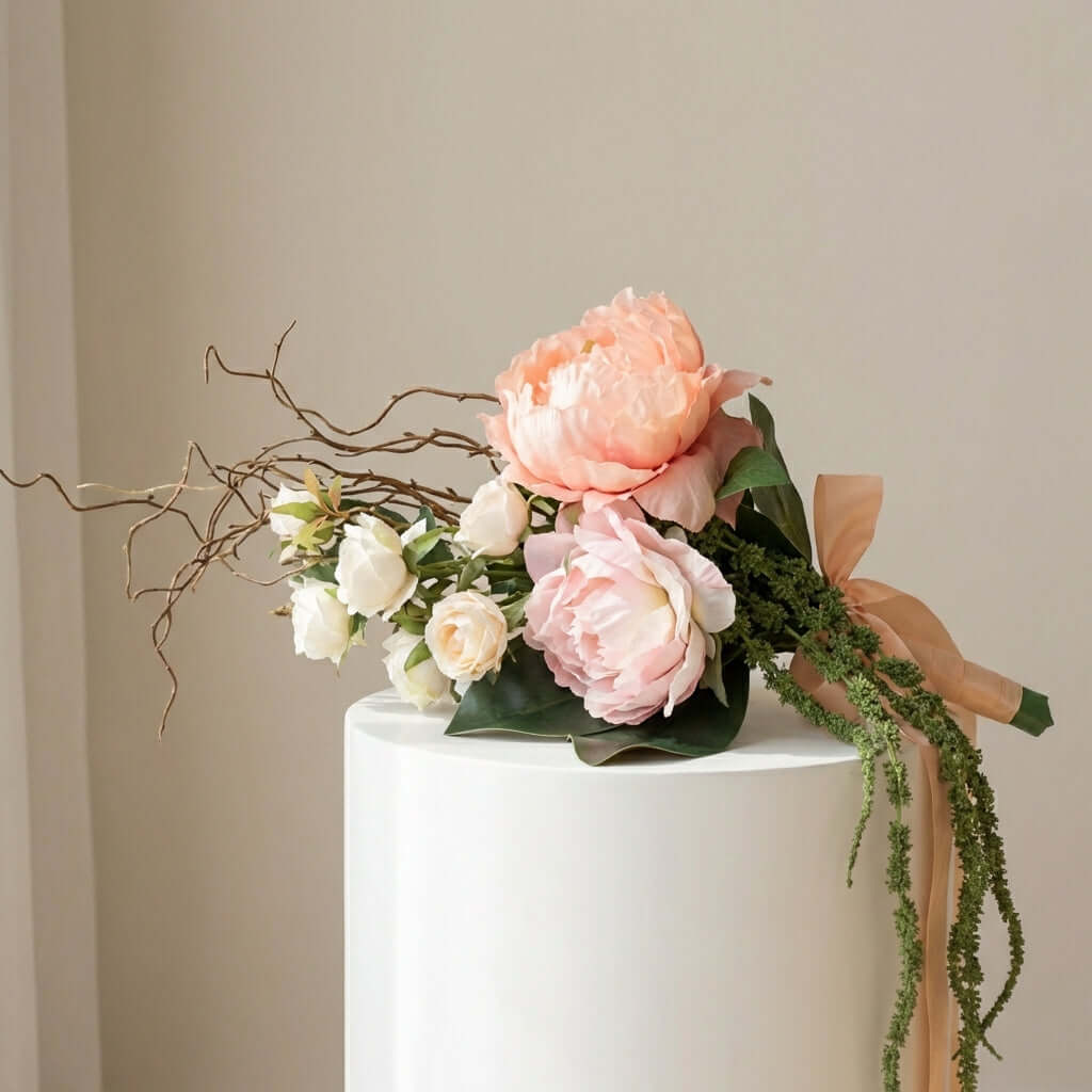 Luxurious Anabeth Bridal Flowers Bouquet by Eve Couture, featuring exquisite artificial blooms, ideal for brides seeking a sophisticated wedding bouquet.